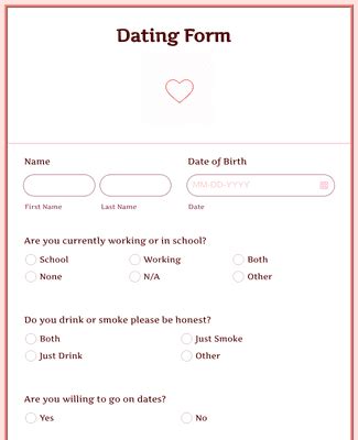 dating application form template